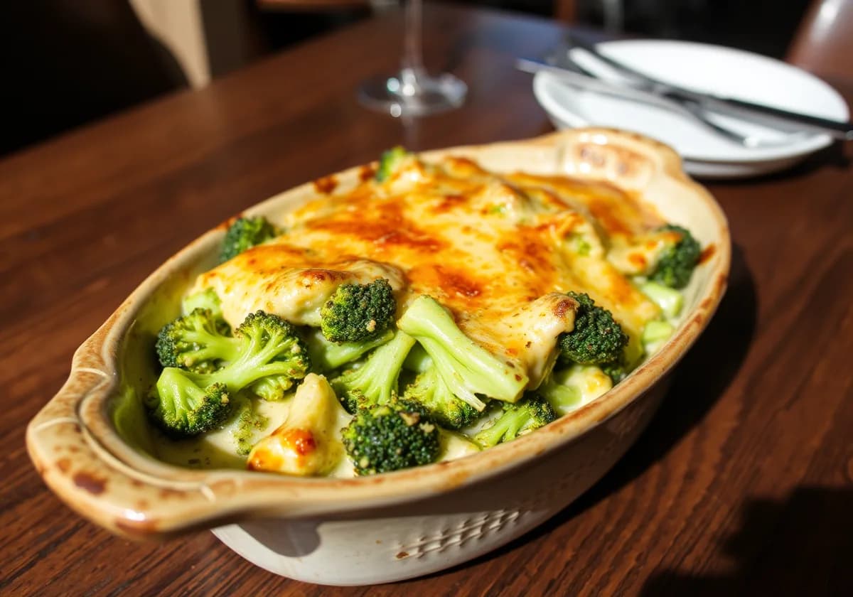 Serviervorschlag zu Broccoli al Forno