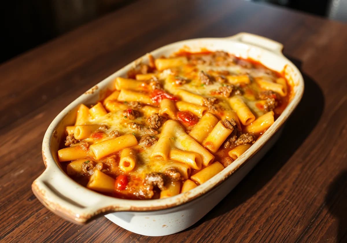 Serviervorschlag zu Rigatoni al Forno