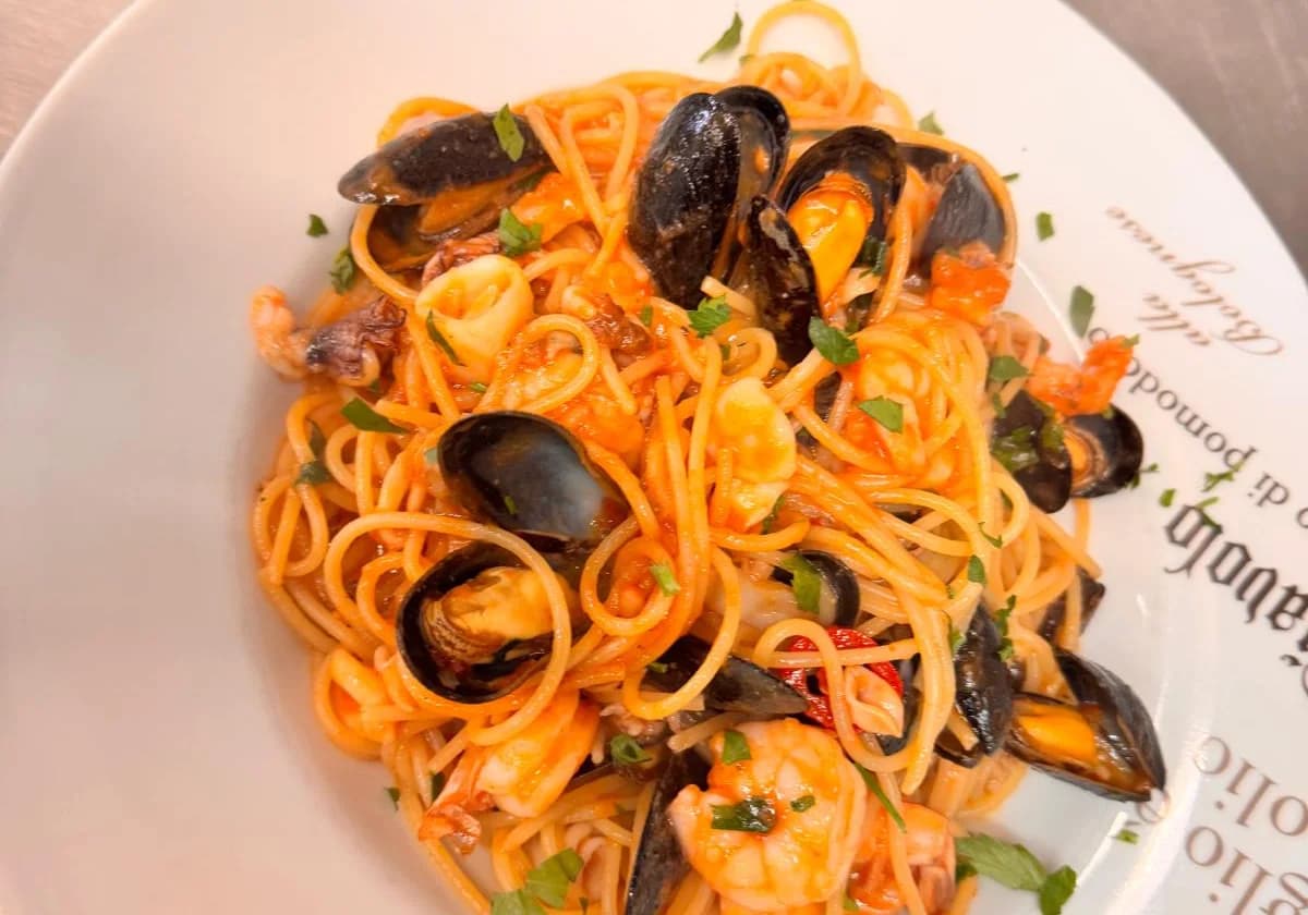 Serviervorschlag zu Spaghetti Frutti di Mare