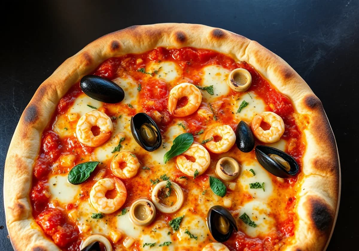 Serviervorschlag zu Pizza Frutti di Mare