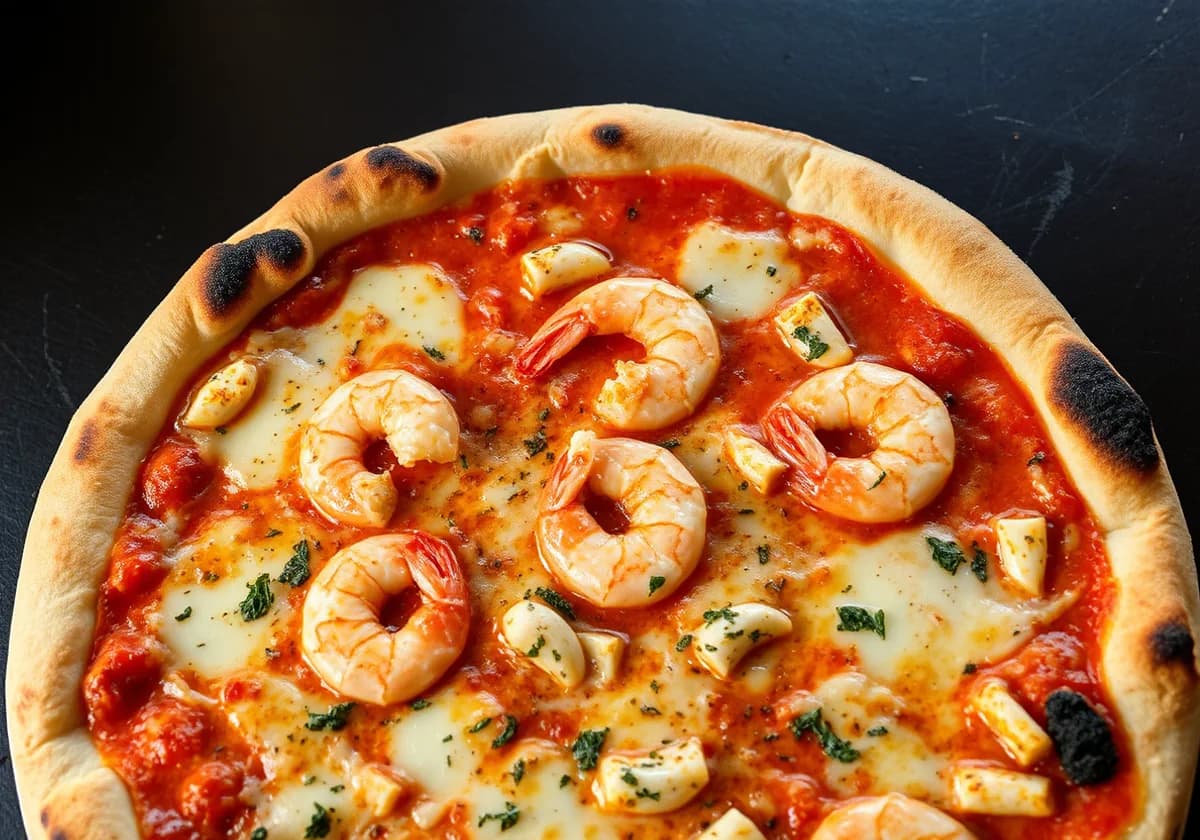 Serviervorschlag zu Pizza Gamba