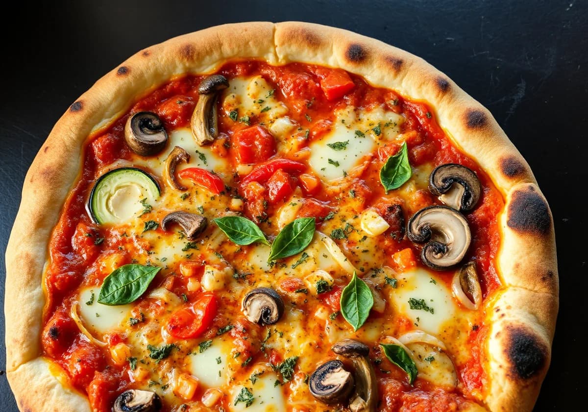 Serviervorschlag zu Pizza Jardiniere