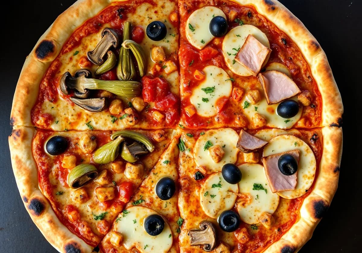 Serviervorschlag zu Pizza Quattro Stagioni