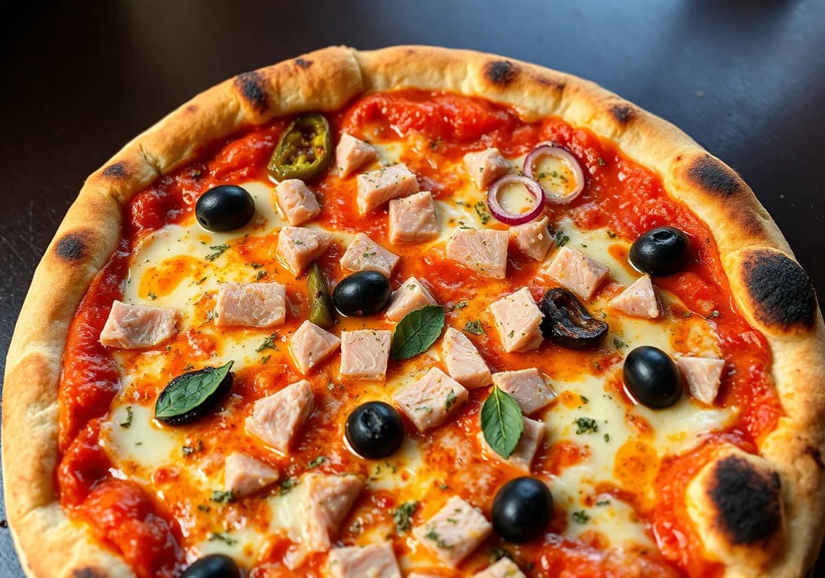 Serviervorschlag zu Pizza Tonno
