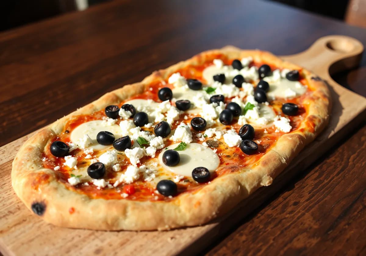Serviervorschlag zu Pizzabrot Olive