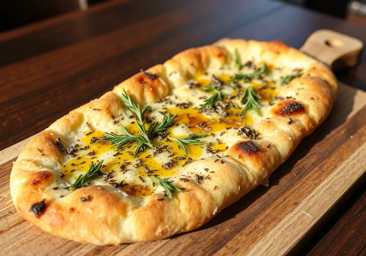 Serviervorschlag zu Pizzabrot Verde