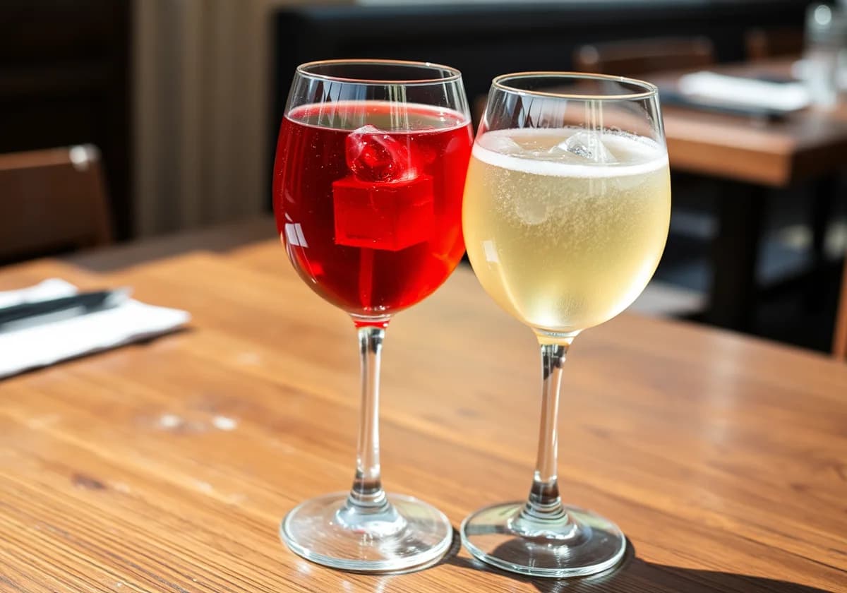 Serviervorschlag zu Weinschorle rot oder weiß